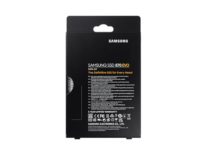 MZ-77E1T0BW  Samsung SSD 1TB, 2.5'', 870 EVO, V-NAND 3-bit MLC, MGX, SATA 6Gb/ s, R560/ W530, IOPs 98000/ 88000 1