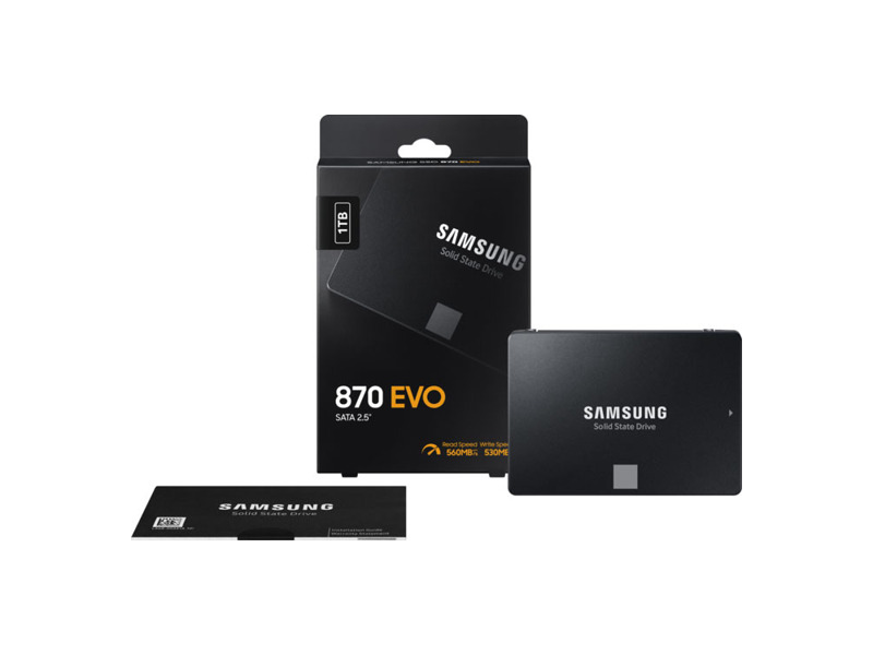 MZ-77E1T0BW  Samsung SSD 1TB, 2.5'', 870 EVO, V-NAND 3-bit MLC, MGX, SATA 6Gb/ s, R560/ W530, IOPs 98000/ 88000 4