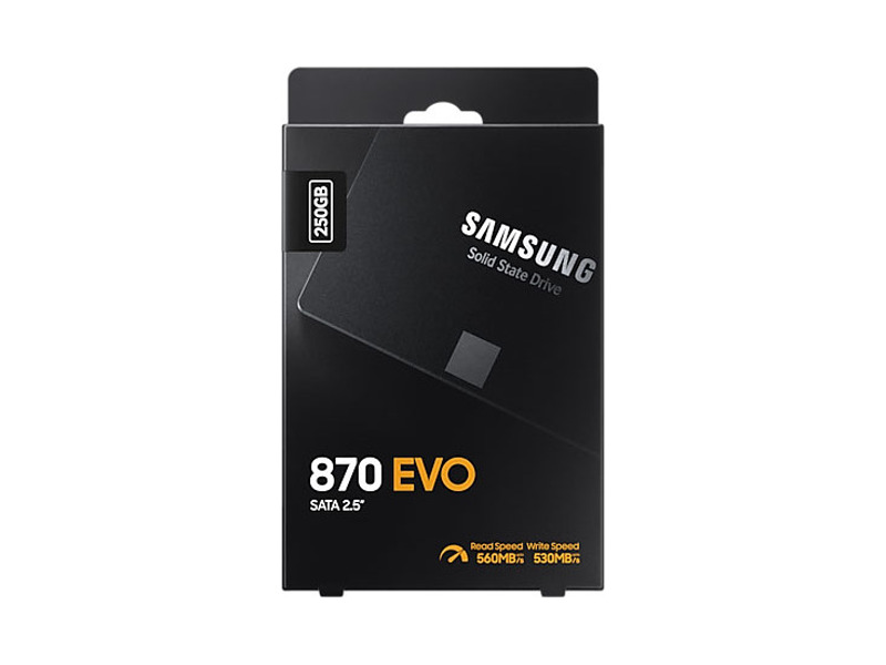 MZ-77E250BW  Samsung SSD 250GB, 2.5'', 870 EVO, V-NAND 3-bit MLC, MGX, SATA 6Gb/ s, R560/ W530, IOPs 98000/ 88000 1