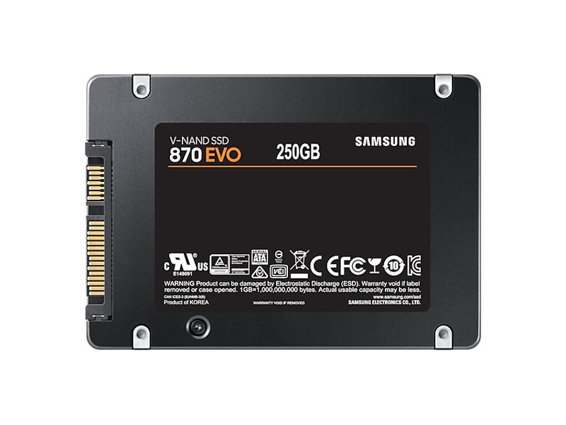 MZ-77E250BW  Samsung SSD 250GB, 2.5'', 870 EVO, V-NAND 3-bit MLC, MGX, SATA 6Gb/ s, R560/ W530, IOPs 98000/ 88000 2