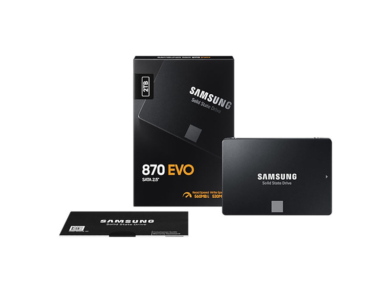 MZ-77E2T0BW  Samsung SSD 2TB, 2.5'', 870 EVO, V-NAND 3-bit MLC, MGX, SATA 6Gb/ s, R560/ W530, IOPs 98000/ 88000 3