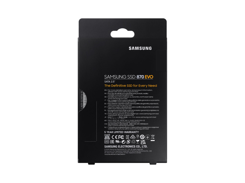 MZ-77E4T0BW  Samsung SSD 4TB, 2.5'', 870 EVO, V-NAND 3-bit MLC, SATA III 3