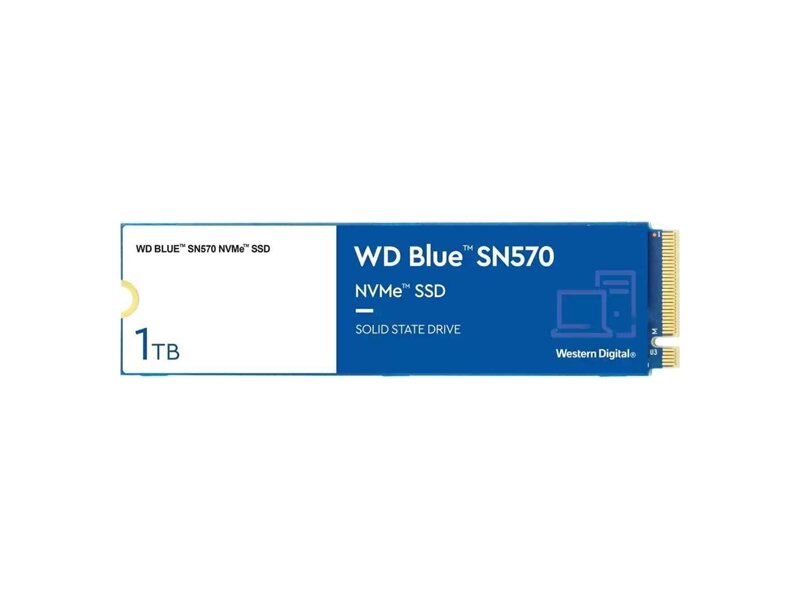WDS100T3B0C  WD SSD Blue SN570 WDS100T3B0C 1ТБ M2.2280 NVMe PCIe Gen3 8Gb/ s