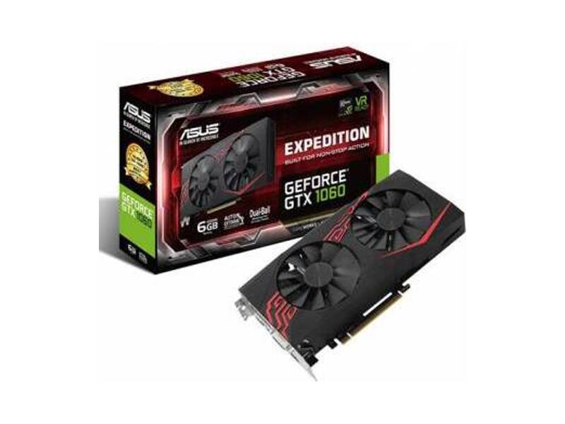 EX-GTX1060-6G  ASUS PCI-E EX-GTX1060-6G nVidia GeForce GTX 1060 6144Mb 192bit GDDR5 1506/ 8008 DVIx1/ HDMIx2/ DPx2/ HDCP Ret 1