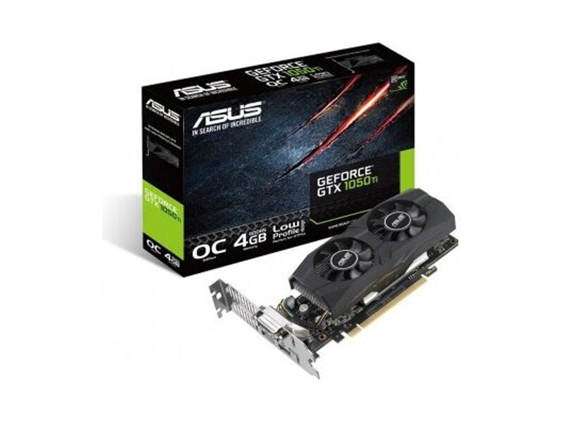 GTX1050TI-O4G-LP-BRK  ASUS PCI-E GTX1050TI-O4G-LP-BRK nVidia GeForce GTX 1050TI 4096Mb 128bit GDDR5 1303/ 7008 DVIx1/ HDMIx1/ DPx1/ HDCP Ret 4