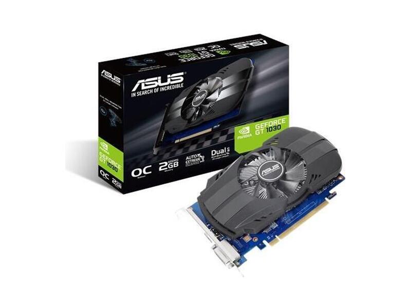 90YV0AU0-M0NA00  ASUS PCI-E PH-GT1030-O2G nVidia GeForce GT 1030 2048Mb 64bit GDDR5 1278/ 6008 DVIx1/ HDMIx1/ HDCP Ret