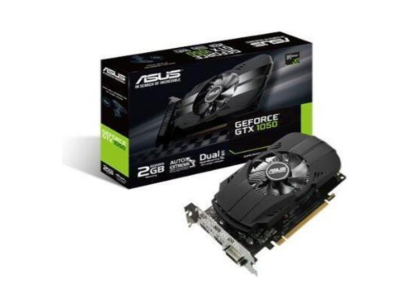 PH-GTX1050-2G  ASUS PCI-E PH-GTX1050-2G nVidia GeForce GTX 1050 2048Mb 128bit GDDR5 1354/ 7008 DVIx1/ HDMIx1/ DPx1/ HDCP Ret 1