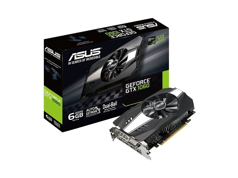 PH-GTX1060-6G  ASUS PCI-E PH-GTX1060-6G nVidia GeForce GTX 1060 6144Mb 192bit GDDR5 1506/ 8008 DVIx1/ HDMIx2/ DPx1/ HDCP Ret