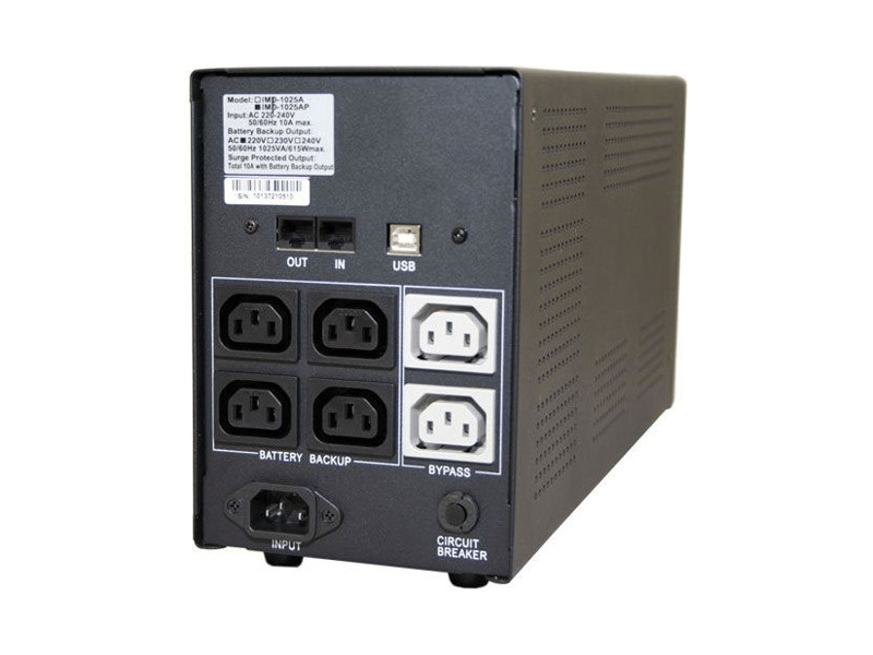 IMP-1025AP  ИБП Powercom Back-UPS IMPERIAL, Line-Interactive, 1025VA / 615W, Tower, IEC, USB 1