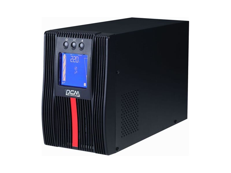 MAC-1000  ИБП Powercom MACAN, On-Line, 1000VA / 1000W, Tower, IEC, LCD, Serial+USB, SmartSlot, подкл. Доп. Батарей