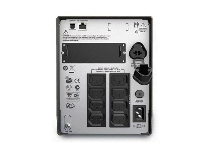 SMT1500I  ИБП APC Smart-UPS 1500VA/ 1000W, Line-Interactive, LCD, Out: 220-240V 8xC13 (4-Switched), SmartSlot, USB, HS User Replaceable Bat, Black. (REP: SUA1500I) 1