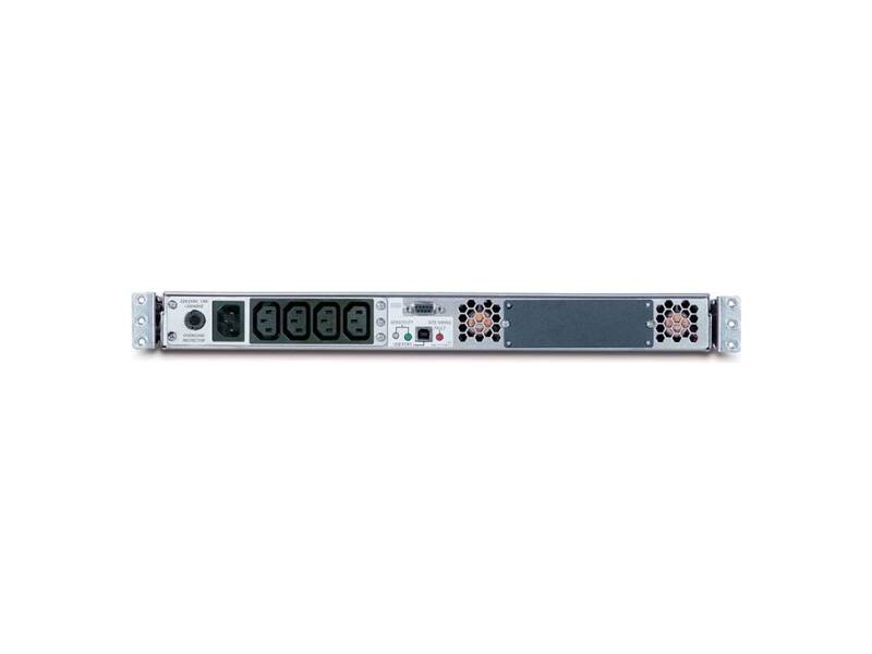 SUA1000RMI1U  ИБП APC Smart-UPS 1000VA/ 640W, RackMount, 1U, Line-Interactive, USB and serial connectivity, AVR, user repl.batt, SmartSlot 1