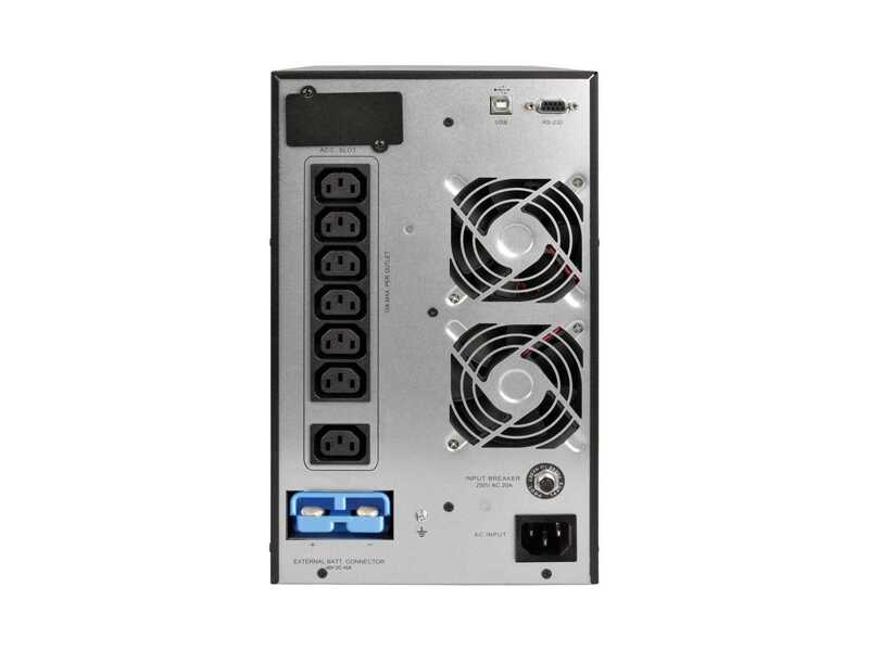 SUINT2000XLCD  ИБП Tripp Lite SmartOnline 230V 2kVA 1800W On-Line Double-Conversion UPS, Tower, Extended Run, Network Card Options, LCD, USB, DB9 1
