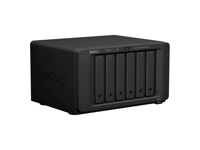 DS1621+  Synology DS1621+ QC2, 2GhzCPU/ 4GbDDR4(upto32)/ RAID0, 1, 10, 5, 6/ upto 6hot plug HDD SATA(3, 5'' or 2, 5'')(upto16 with 2xDX517)+2 M.2 slots 2280/ 3xUSB3.2/ 4GigE(+1Expslot)/ iSCSI/ 2xIPcam(upto40)/ 1xPS/ 3YW 3