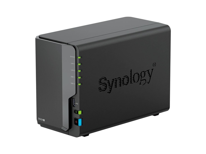 DS224+  СХД Synology DS224+ DC 2, 0GhzCPU/ 2GB(upto6)/ RAID0, 1/ up to 2HDDs SATA(3, 5'' 2, 5'')/ 2xUSB3.2/ 2GigEth/ iSCSI/ 2xIPcam(up to 25)/ 1xPS / 1YW (repl DS220+)