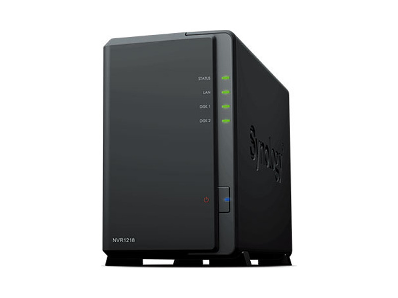 NVR1218  Synology NVR1218 PC-Less Surveillance Solution, HDMI 1080p, RAID0, 1, 5, 6/ up to 2HDDs SATA(3, 5'')(up to 7 with DX517)/ 1x USB 3.0, 2x USB2.0/ 1xCOM/ 4 IP cam(up to 12)/ 1xGigabit LAN/ 3YW