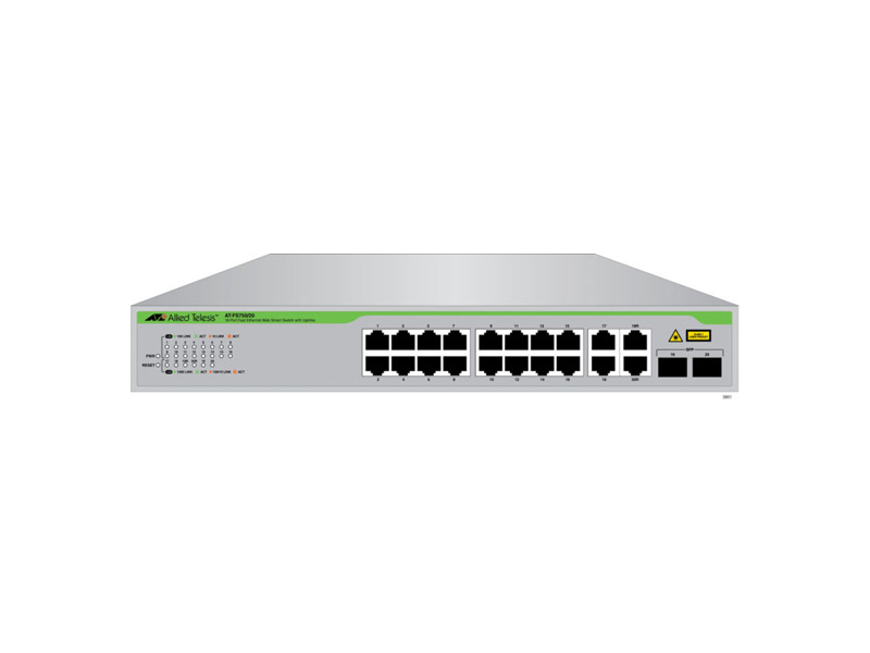 AT-FS750/20-50  Allied Telesis 16xFast Ethernet WebSmart Switch with 4 uplink ports (2 x 10/ 100/ 1000T and 2 x SFP-10/ 100/ 1000T Combo ports)