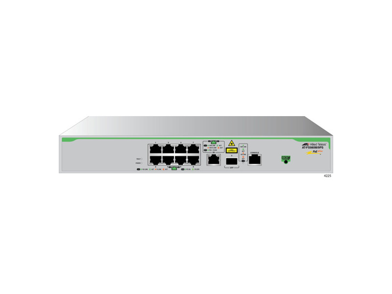 AT-FS980M/9-50  Allied Telesis 8x10/ 100T ports and 1 x combo ports (100/ 1000X SFP or 10/ 100/ 1000T Copper), Fixed AC power supply, EU Power Cord