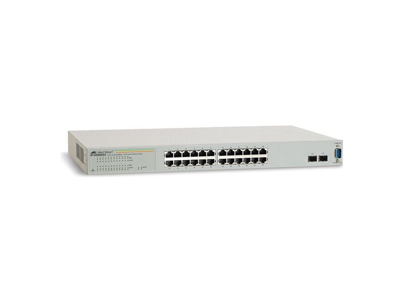 AT-GS950/24-XX  Allied Telesis 20x10/ 100/ 1000T + 4x10/ 100/ 1000T or SFP WebSmart switch (VLAN group, Port Trunking, Port Mirroring, QoS, 19'')