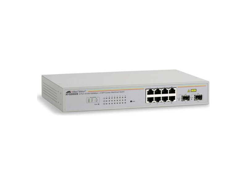 AT-GS950/8-XX  Allied Telesis 8x10/ 100/ 1000TX WebSmar switch with 2 SFP bays