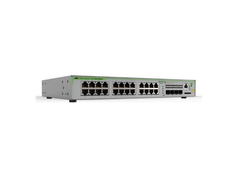 AT-GS970M/28-50  Allied Telesis 24x10/ 100/ 1000T ports and 4 x SFP uplink slots (100/ 1000X SFP), Fixed one AC power supply, EU Power Cord