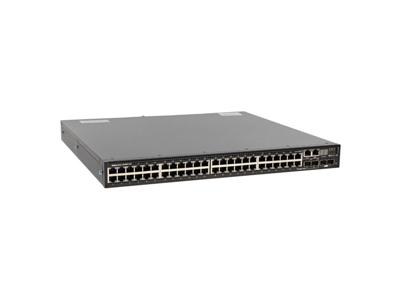 N3048EP-AOFM-01  Коммутатор Dell Networking N3048EP-ON, 48x1GbT, 2xSFP+ 10GbE, 48xPoE+/ 12xPoE 60W, 2 комб. Порта GbE SFP, L3, стек., возд. Пот. От пан. в/ в к бл. Пит., 1 бл. Пит. Пер. Тока (analog N3048P)
