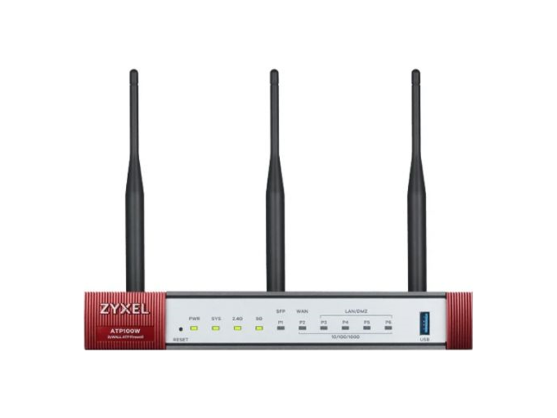 USGFLEX100W-RU0101F  Межсетевой экран Zyxel ZyWALL USG FLEX 100W Firewall, 2xWAN GE (1xRJ-45 and 1xSFP), 4xLAN / DMZ GE, 802.11a / b / g / n / ac (2.4 and 5 GHz), 1xUSB3.0, AP Controller (8 / 24)