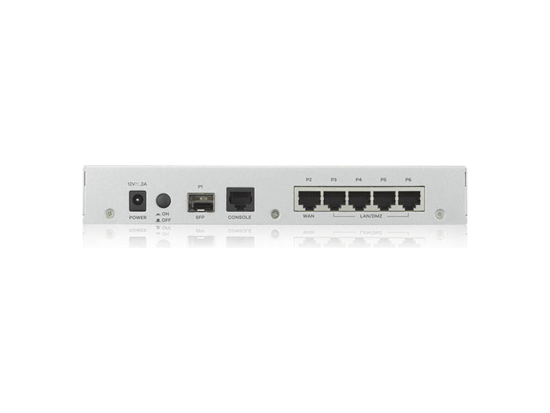 VPN50-RU0101F  Межсетевой экран Zyxel ZyWALL VPN50 (VPN50-RU0101F) 10/ 100/ 1000BASE-TX/ SFP серебристый, 1xWAN GE (RJ-45 и SFP), 4xLAN/ DMZ GE, USB3.0, AP Controller (4/ 36), SD-WAN, подписка на 1 год фильтрации контента (CF) и Geo IP 1