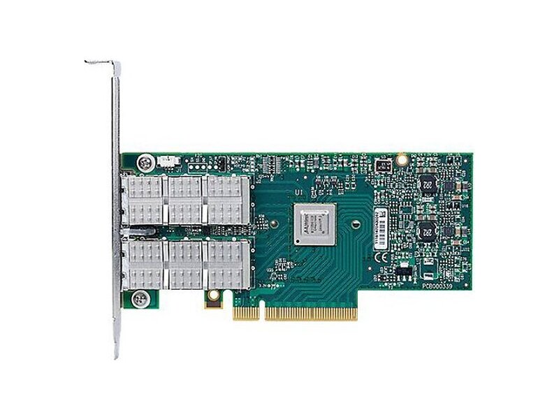 MCX354A-FCBT  Адаптер Mellanox MCX354A-FCBT ConnectX-3 VPI adapter card, dual-port QSFP, FDR IB (56Gb/ s) and 40GbE, PCIe3.0 x8 8GT/ s, tall bracket, RoHS R6