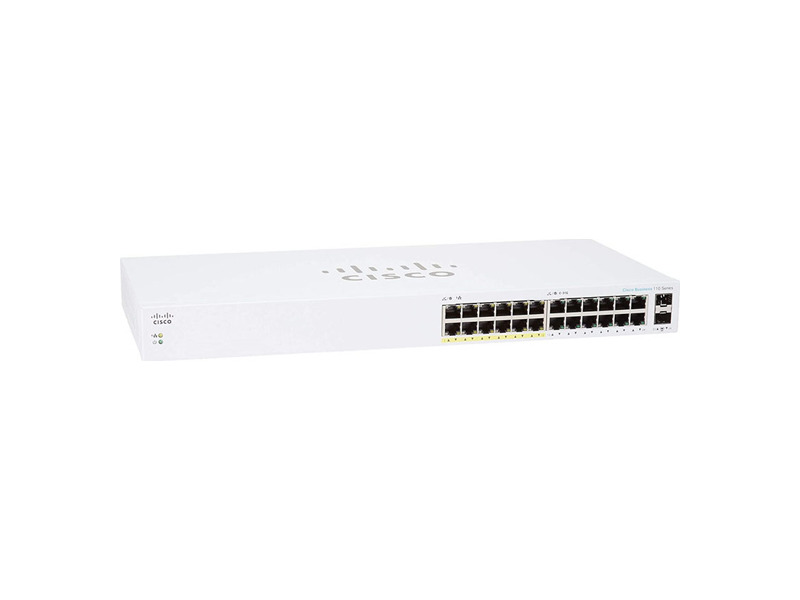 CBS110-24PP-EU  Коммутатор 24-портовый Cisco CBS110 Unmanaged 24-port GE, Partial PoE, 2x1G SFP Shared