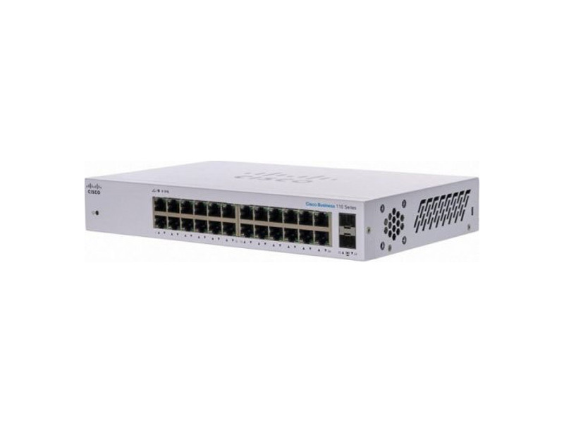 CBS110-24T-EU  Коммутатор 24-портовый Cisco CBS110 Unmanaged 24-port GE, 2x1G SFP Shared