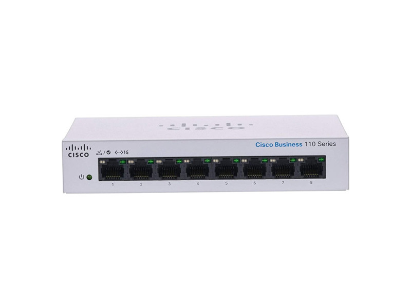 CBS110-8T-D-EU  Коммутатор 8-портовый Cisco CBS110 Unmanaged 8-port GE, Desktop, Ext PS