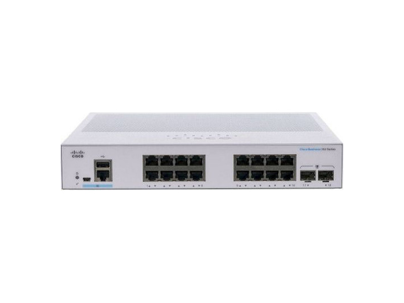 CBS350-16FP-2G-EU  Коммутатор 16-портовый Cisco CBS350 Managed 16-port GE, Full PoE, 2x1G SFP