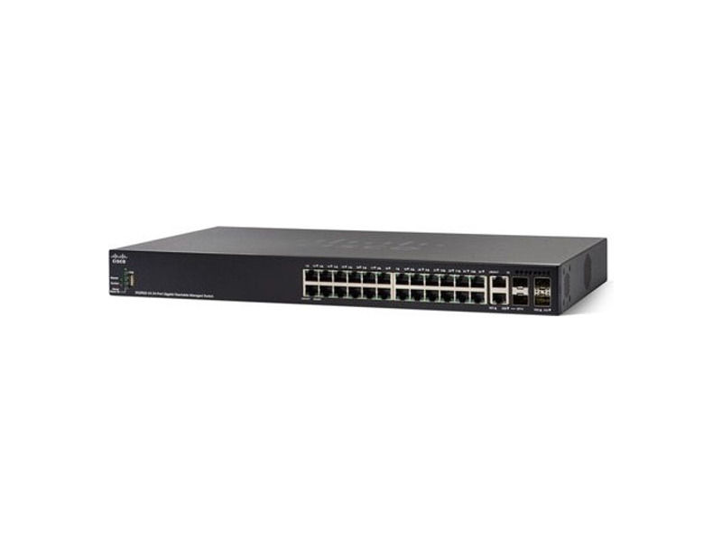 SG350X-24P-K9-EU  Коммутатор 24-портовый Cisco SG350X-24P 24-port Gigabit PoE Stackable Switch