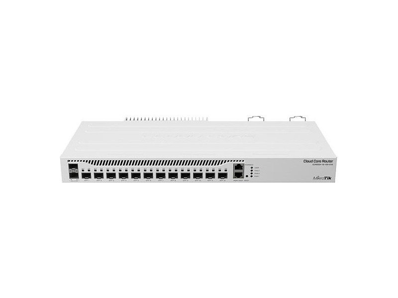 CCR2004-1G-12S+2XS  Маршрутизатор MikroTik Cloud Core Router 2004-1G-12S+2XS with Annapurna Alpine AL32400 Cortex A57 CPU (4-cores, 1.7GHz per core), 4GB RAM, 1x Gigabit RJ45 port, 12x 10G SFP+ cages, 2 x 25G SFP28 cages, RouterOS L6