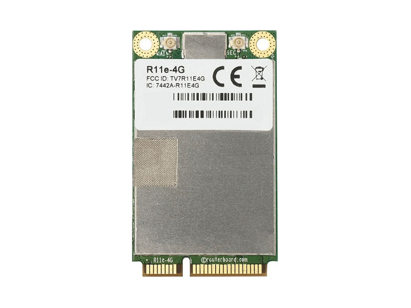 R11e-4G  Модуль MikroTik 4G/ LTE miniPCI-e card with 2 x u.FL connectors for bands 3/ 7/ 20/ 31/ 41n/ 42/ 43