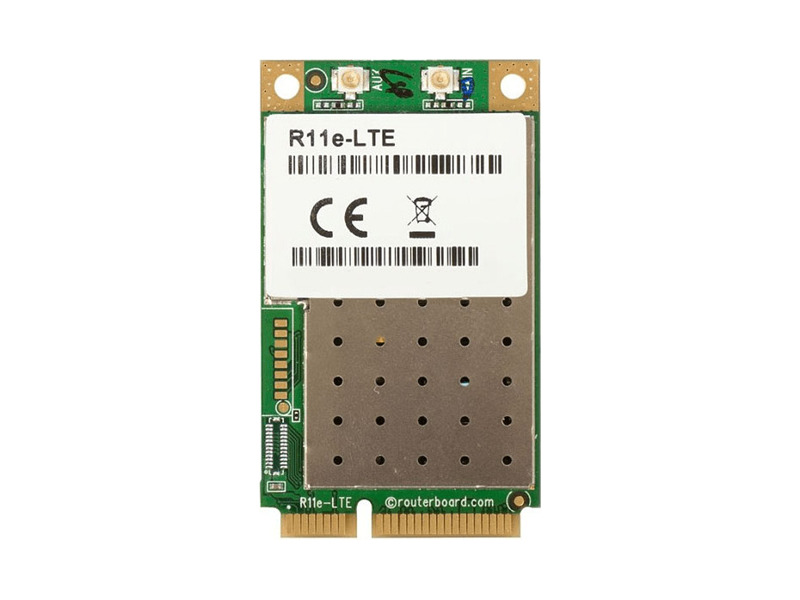 R11e-LTE  Модуль MikroTik 2G/ 3G/ 4G/ LTE miniPCi-e card with 2 x u.FL connectors for International bands 1/ 2/ 3/ 5/ 7/ 8/ 20/ 38/ 40
