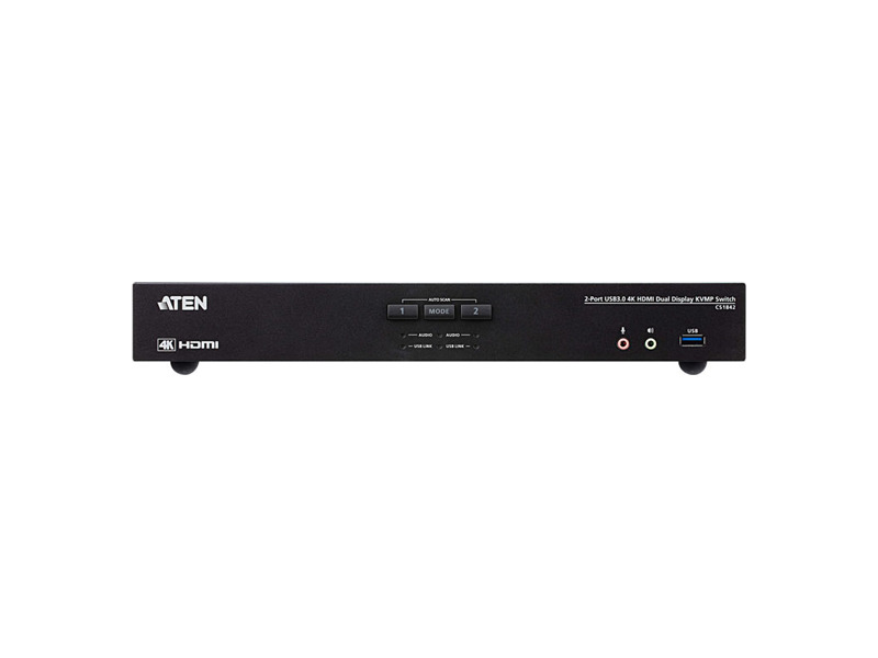 CS1842-AT-G  KVM-переключатель ATEN 2-Port USB3.0 4K HDMI Dual Display KVMP Switch